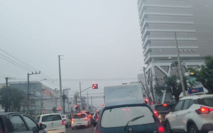 Segundou com lentidão na saída de Itajaí a BR 101