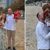 Casal protagoniza pedido de casamento emocionante na praia de BC