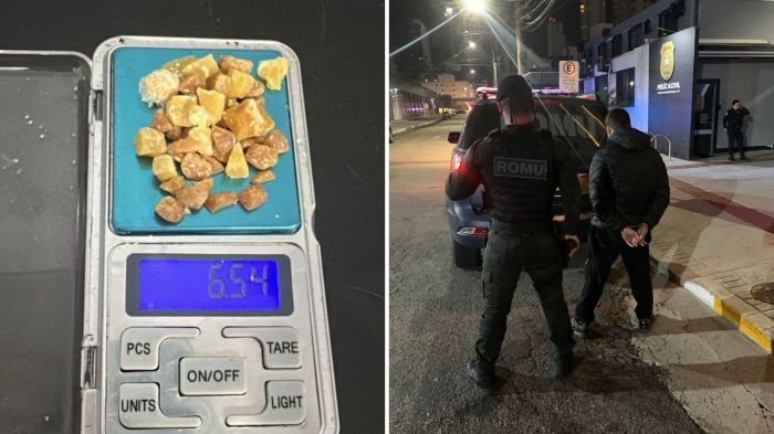Guarda Municipal encontrou 41 pedras de crack e apreendeu menor envolvida (Foto: GMBC/Divulgação)