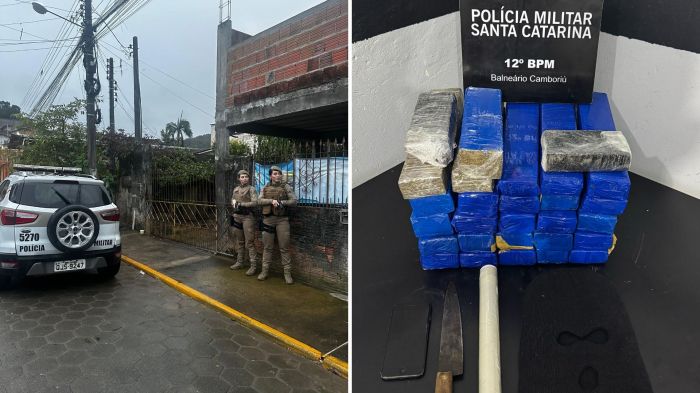 Denúncias levaram policiais até casa onde droga foi localizada (Foto: PMSC/Divulgação)