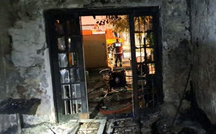 Homem teve queimaduras de 1º e 2º graus (foto: Corpo de Bombeiros)