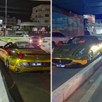 Carrão de luxo é flagrado na ciclofaixa e motorista “bota a culpa” no GPS