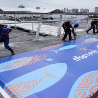Montagem da estrutura da Marejada avança com obras dos pavilhões e decoração