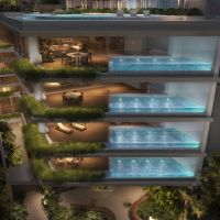 Conheça o arranha-céu que tem mansões suspensas de 650 m2 e piscina na sacada