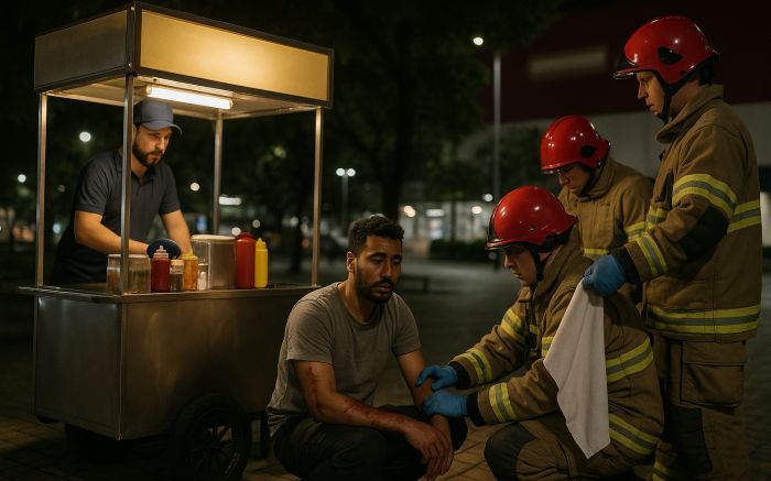 Caso aconteceu na noite de terça na praça do Bistek (Imagem gerada por IA)