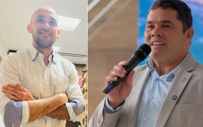 Theo e prefeito Robison sentam para conversar nesta quinta (Foto: Divulgação)