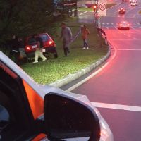 Carro com licenciamento vencido cai em vala na Panorâmica