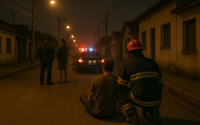 Cerca de 10 homens precisaram conter o homem em surto no bairro Areias (Foto: Imagem gerada por IA)