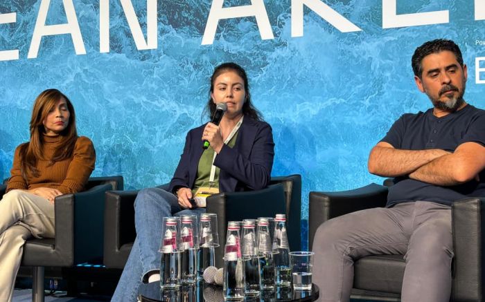 Rafaela apresenta o programa "Produtor de água" de Camboriú (Foto: Divulgação/Emasa)