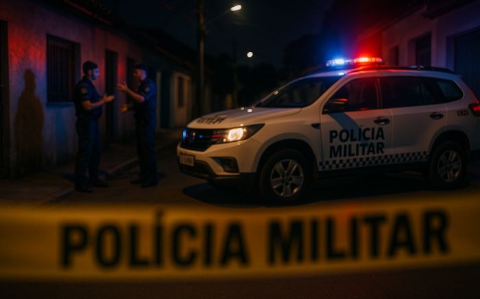 Ele avançou contra policiais com faca e foi baleado na barriga