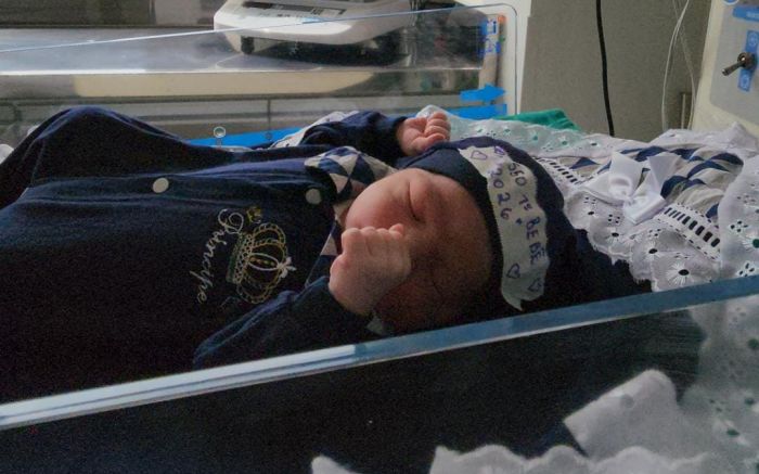 Alonso nasceu de parto normal às 5h53 no hospital Marieta, em Itajaí