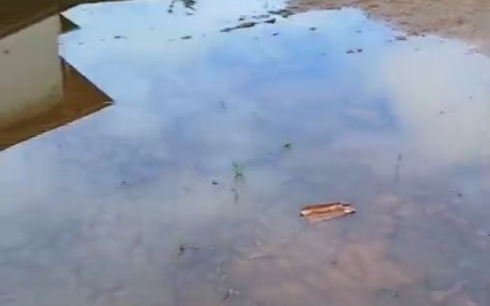 A obra trouxe diversos problemas para os moradores, como água parada, animais e destruição do terreno (Foto: Leitor)