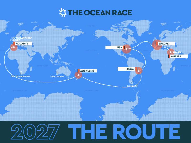 A rota da Ocean Race prevê longos períodos no mar 