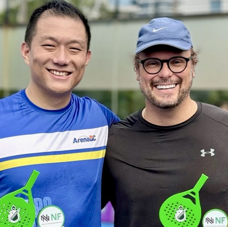 Charles Kan e Duda Cunha  foram campeões do Campeonato de Padel Guarani. Parabéns! (foto: divulgação)