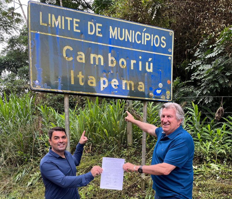 Prefeitos de Itapema (Xepa) e de Camboriú (Pavan) se unem pra pavimentar a estrada do Encano