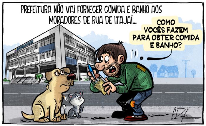 Prefeitura de Itajaí não vai mais fornecer comida e banho aos moradores de rua.