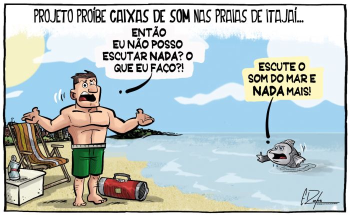 Caixas de som nas praias de Itajaí