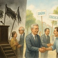 Ao centro – direita-esquerda, ricos-pobres