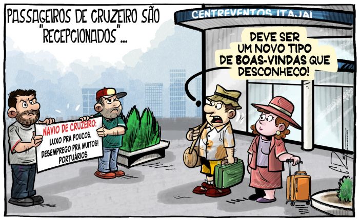 Protesto de portuários contra Cruzeiro Marítimo